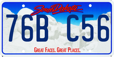 SD license plate 76BC56
