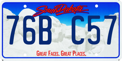 SD license plate 76BC57