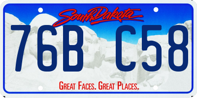 SD license plate 76BC58