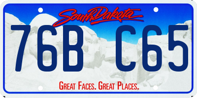 SD license plate 76BC65