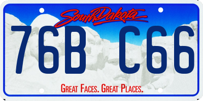SD license plate 76BC66