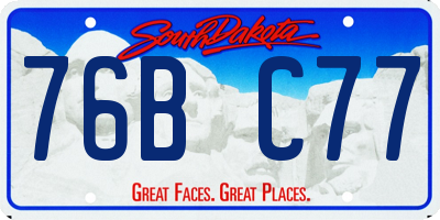 SD license plate 76BC77