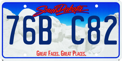 SD license plate 76BC82