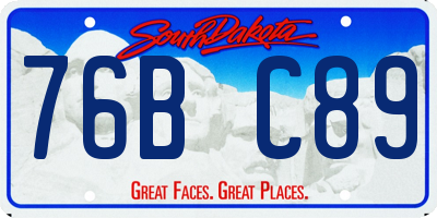 SD license plate 76BC89