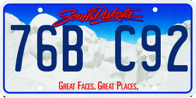 SD license plate 76BC92