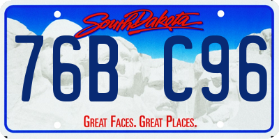 SD license plate 76BC96