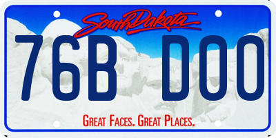 SD license plate 76BD00