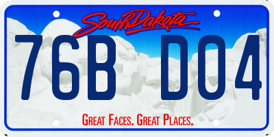 SD license plate 76BD04