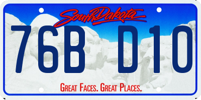 SD license plate 76BD10