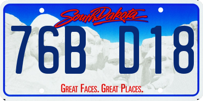 SD license plate 76BD18