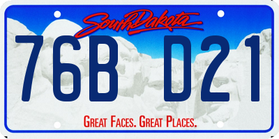 SD license plate 76BD21