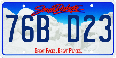 SD license plate 76BD23