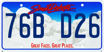 SD license plate 76BD26