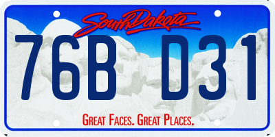 SD license plate 76BD31