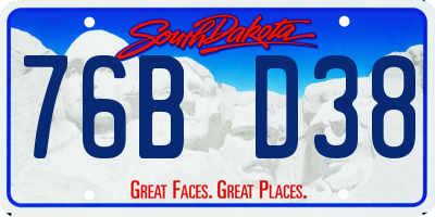 SD license plate 76BD38