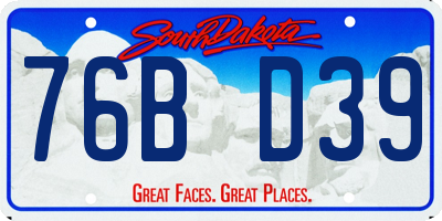 SD license plate 76BD39