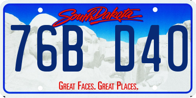SD license plate 76BD40
