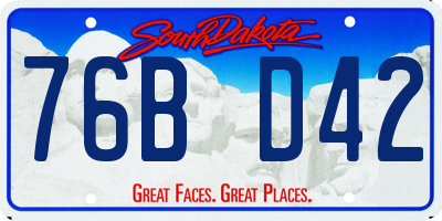 SD license plate 76BD42