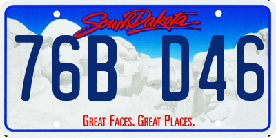 SD license plate 76BD46