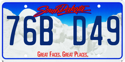 SD license plate 76BD49