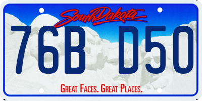SD license plate 76BD50