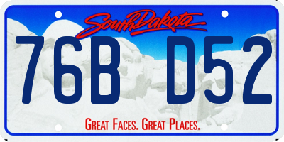 SD license plate 76BD52