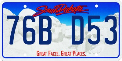 SD license plate 76BD53