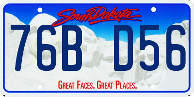 SD license plate 76BD56