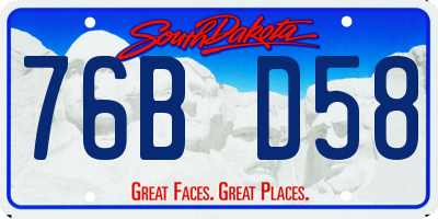 SD license plate 76BD58