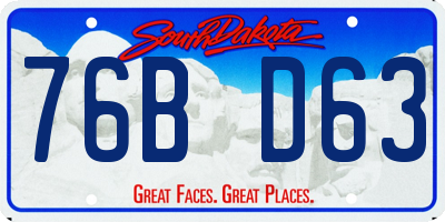 SD license plate 76BD63