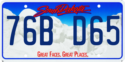 SD license plate 76BD65