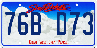 SD license plate 76BD73