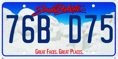 SD license plate 76BD75