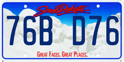 SD license plate 76BD76