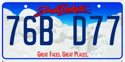 SD license plate 76BD77