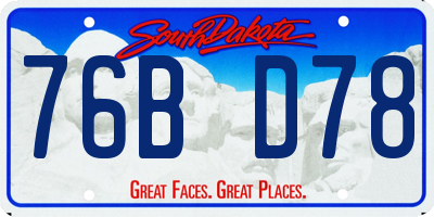 SD license plate 76BD78