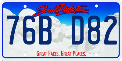 SD license plate 76BD82