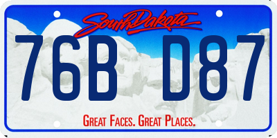 SD license plate 76BD87