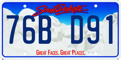 SD license plate 76BD91