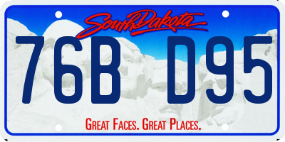SD license plate 76BD95