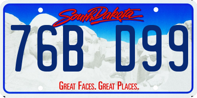 SD license plate 76BD99