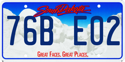 SD license plate 76BE02