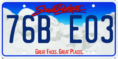 SD license plate 76BE03