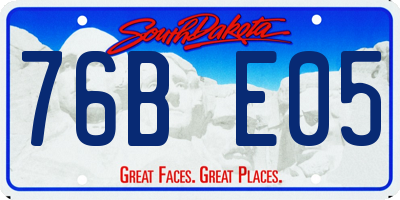 SD license plate 76BE05