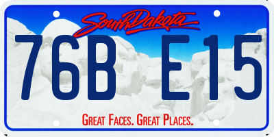 SD license plate 76BE15