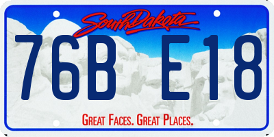 SD license plate 76BE18