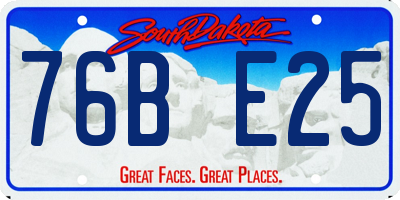 SD license plate 76BE25