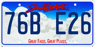SD license plate 76BE26