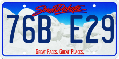 SD license plate 76BE29