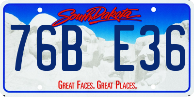 SD license plate 76BE36